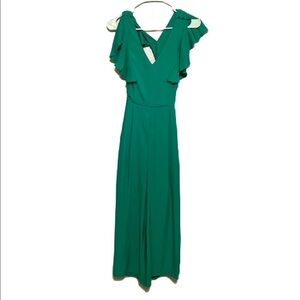 a love a Green Pant Romber Ruffle Straps Pockets NWT​​​